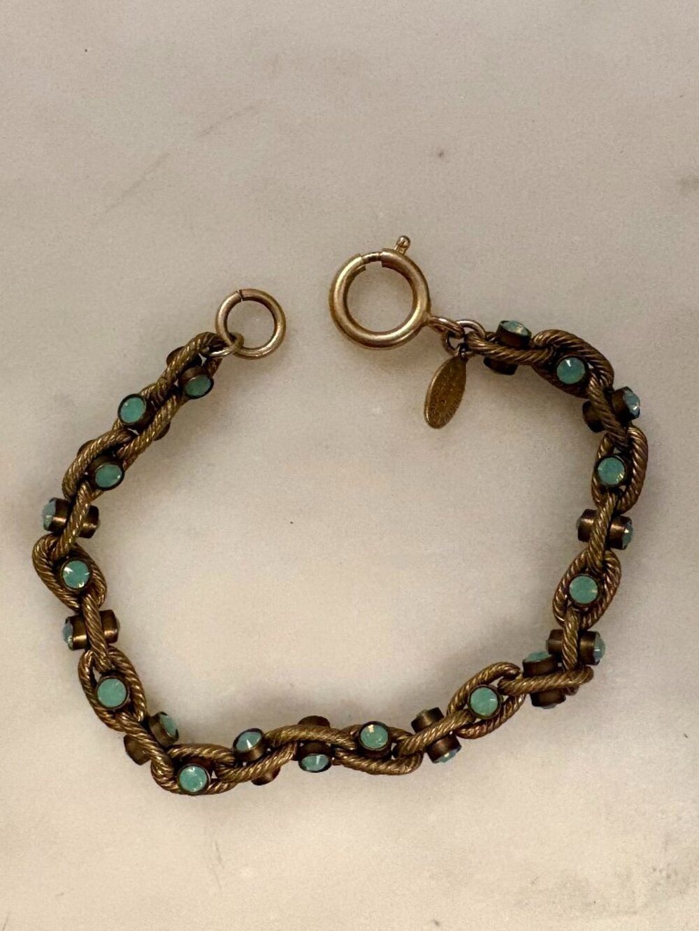 Catherine Popesco Pacific Opal Crystal And Gold Rope Chain Bracelet